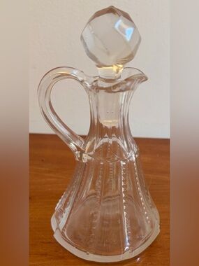 Antique Brilliant Cut Glass Cruet with Faceted Stopper by Tarentum